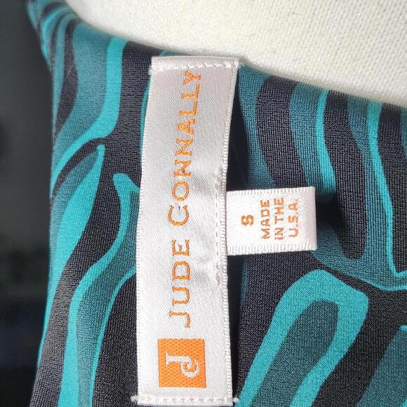 Jude Connally Women's Midi Dress Size S Blue Zebra Print Green - Picture 5 of 9